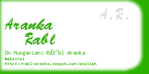 aranka rabl business card